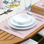 Onedraw Soyut Çizimli Dijital Baskılı 1 Adet Runner & 4 Adet Yeşil Renkli Amerikan Servis Realhomes