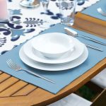 - ServisRunner-DuzRenkSet-Ryl75-Gorsel-2 - Realhomes Mavi Çini Motifli Dijital Baskılı 1 Adet Runner & 4 Adet Yeşil Renkli Amerikan Servis Realhomes