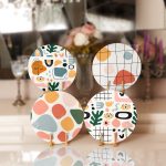 - RealHomes Dijital Baskılı Servis Altlığı - Supla - 4'lü - Realhomes Renkli Onedraw Dijital Baskılı Bohem Tasarımlı Yuvarlak Servis Altlığı & Supla Realhomes