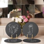 - RealHomes Dijital Baskılı Servis Altlığı - Supla - 4'lü - Realhomes Oneline Silüet Çizimli Dijital Baskılı Yuvarlak Servis Altlığı & Supla Realhomes