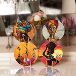 - RealHomes Dijital Baskılı Servis Altlığı - Supla - 4'lü - Realhomes Etnik Afrika Kadınlar Özel Tasarımlı Dijital Baskılı Yuvarlak Servis Altlığı & Supla Realhomes