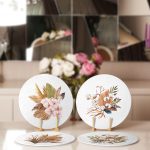 - RealHomes Dijital Baskılı Servis Altlığı - Supla - 4'lü - Realhomes Sonbahar Temalı Kurumuş Yapraklar Özel Tasarımlı Yuvarlak Servis Altlığı & Supla Realhomes