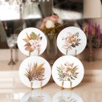 - RealHomes Dijital Baskılı Servis Altlığı - Supla - 4'lü - Realhomes Sonbahar Temalı Kurumuş Yapraklar Özel Tasarımlı Yuvarlak Servis Altlığı & Supla Realhomes