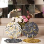 - RealHomes Dijital Baskılı Servis Altlığı - Supla - 4'lü - Realhomes Renkli Zeminler Tropik Çiçekler Dijital Baskılı Yuvarlak Servis Altlığı & Supla Realhomes