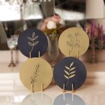 - RealHomes Dijital Baskılı Servis Altlığı - Supla - 4'lü - Realhomes Lacivert Hardal Çiçek Figürlü Özel Tasarım Dekoratif Yuvarlak Servis Altlığı & Supla Realhomes