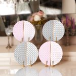 - RealHomes Dijital Baskılı Servis Altlığı - Supla - 4'lü - Realhomes Pembe Gri Ogea Motifli Dijital Baskılı Dekoratif Yuvarlak Servis Altlığı & Supla Realhomes