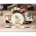 - RealHomes Dijital Baskılı Servis Altlığı - Supla - 6'lı - Realhomes 6'lı Bohem Tasarımlı Dijital Baskılı Özel Tasarım Yuvarlak Servis Altlığı & Supla Realhomes