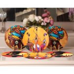 - RealHomes Dijital Baskılı Servis Altlığı - Supla - 6'lı - Realhomes 6'lı Etnik Afrika Kadınlar Özel Tasarımlı Dijital Baskılı Yuvarlak Servis Altlığı & Supla Realhomes