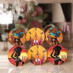 - RealHomes Dijital Baskılı Servis Altlığı - Supla - 6'lı - Realhomes 6'lı Etnik Afrika Kadınlar Özel Tasarımlı Dijital Baskılı Yuvarlak Servis Altlığı & Supla Realhomes