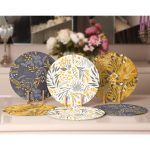 - RealHomes Dijital Baskılı Servis Altlığı - Supla - 6'lı - Realhomes 6'lı Renkli Zeminler Tropik Çiçekler Dijital Baskılı Yuvarlak Servis Altlığı & Supla Realhomes