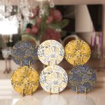 - RealHomes Dijital Baskılı Servis Altlığı - Supla - 6'lı - Realhomes 6'lı Renkli Zeminler Tropik Çiçekler Dijital Baskılı Yuvarlak Servis Altlığı & Supla Realhomes