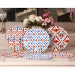 - RealHomes Dijital Baskılı Servis Altlığı - Supla - 6'lı - Realhomes 6'lı Kırmızı Mavi Suluboya Tasarımlı Dijital Baskuılı Yuvarlak Servis Altlığı & Supla Realhomes