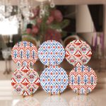 - RealHomes Dijital Baskılı Servis Altlığı - Supla - 6'lı - Realhomes 6'lı Kırmızı Mavi Suluboya Tasarımlı Dijital Baskuılı Yuvarlak Servis Altlığı & Supla Realhomes