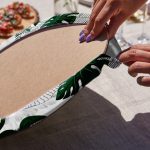 - RealHomes Dijital Baskılı Servis Altlığı - Supla - 6'lı - Realhomes 6'lı Siyah Beyaz Çizgili Tropik Yapraklar Özel Tasarım Modern Yuvarlak Servis Altlığı & Supla Realhomes