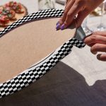 - RealHomes Dijital Baskılı Servis Altlığı - Supla - 6'lı - Realhomes 6'lı Siyah Beyaz Geometrik Çizgili Dekoratif Yuvarlak Servis Altlığı & Supla Realhomes