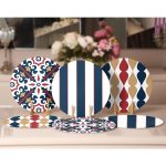 - RealHomes Dijital Baskılı Servis Altlığı - Supla - 6'lı - Realhomes  6'lı Lacivert Renkli Sanatsal Motifli Dijital Baskılı Yuvarlak Servis Altlığı & Supla Realhomes