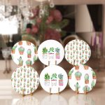 - RealHomes Dijital Baskılı Servis Altlığı - Supla - 6'lı - Realhomes 6'lı Minimal Kaktüsler Özel Tasarım Modern Yuvarlak Servis Altlığı & Supla Realhomes