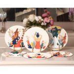 - RealHomes Dijital Baskılı Servis Altlığı - Supla - 6'lı - Realhomes 6'lı Tropik Yapraklar Kadın Tasarımlı Dijital Baskılı Modern Yuvarlak Servis Altlığı & Supla Realhomes