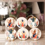 - RealHomes Dijital Baskılı Servis Altlığı - Supla - 6'lı - Realhomes 6'lı Tropik Yapraklar Kadın Tasarımlı Dijital Baskılı Modern Yuvarlak Servis Altlığı & Supla Realhomes