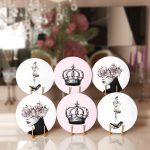 - RealHomes Dijital Baskılı Servis Altlığı - Supla - 6'lı - Realhomes 6'lı Kadın Silüet Motifli Özel Tasarım Dijital Baskılı Yuvarlak Servis Altlığı & Supla Realhomes