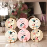 - RealHomes Dijital Baskılı Servis Altlığı - Supla - 6'lı - Realhomes 6'lı Renkli Çiçek Tasarımlı Onedraw Temalı Dekoratif Yuvarlak Servis Altlığı & Supla Realhomes