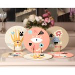 - RealHomes Dijital Baskılı Servis Altlığı - Supla - 6'lı - Realhomes 6'lı Onedraw Tasarımlı Renkli Şekiller Temalı Yuvarlak Servis Altlığı & Supla Realhomes