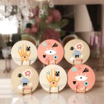 - RealHomes Dijital Baskılı Servis Altlığı - Supla - 6'lı - Realhomes 6'lı Onedraw Tasarımlı Renkli Şekiller Temalı Yuvarlak Servis Altlığı & Supla Realhomes