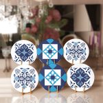 - RealHomes Dijital Baskılı Servis Altlığı - Supla - 6'lı - Realhomes 6'lı Mavi Çini Motifli Dijital Baskılı Dekoratif Yuvarlak Servis Altlığı & Supla Realhomes