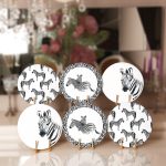 - RealHomes Dijital Baskılı Servis Altlığı - Supla - 6'lı - Realhomes  6'lı Siyah Beyaz Zebra Temalı Özel Tasarım Dijital Baskılı Modern Yuvarlak Servis Altlığı & Supla Realhomes