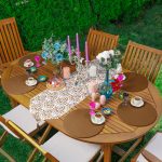 - RealHomes Özel Tasarım 6'lı Supla & Avangarde Runner Seti - Realhomes Realhomes Renkli Etnik Tasarımlı Püsküllü Runner & 6'lı Kahverengi Düz Renk Supla - Servis Altlığı Realhomes