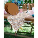 - RealHomes Özel Tasarım 6'lı Supla & Avangarde Runner Seti - Realhomes Realhomes Renkli Etnik Tasarımlı Püsküllü Runner & 6'lı Kahverengi Düz Renk Supla - Servis Altlığı Realhomes