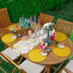 - RealHomes Özel Tasarım 6'lı Supla & Avangarde Runner Seti - Realhomes  Realhomes Sarı Detaylı Çiçek Temalı Püsküllü Runner & 6'lı Hardal Düz Renk Supla - Servis Altlığı Realhomes