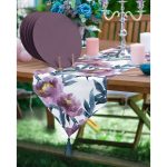 - RealHomes Özel Tasarım 6'lı Supla & Avangarde Runner Seti - Realhomes  Realhomes Mor Suluboya Motifli Gül Tasarımlı Püsküllü Runner & 6'lı Mor Düz Renk Supla - Servis Altlığı Realhomes