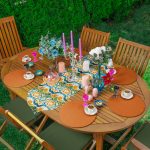 - RealHomes Özel Tasarım 6'lı Supla & Avangarde Runner Seti - Realhomes  Realhomes Yeşil Damask Tasarımlı Püsküllü Runner & 6'lı Turuncu Düz Renk Supla - Servis Altlığı Realhomes