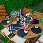 - RealHomes Özel Tasarım 6'lı Supla & Avangarde Runner Seti - Realhomes  Realhomes Lacivert Beyaz Çizgili Tasarım Püsküllü Runner & 6'lı Lacivert Düz Renk Supla - Servis Altlığı Realhomes