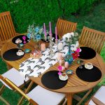 Realhomes Zebra Tasarımlı Püsküllü Runner & 6'lı Siyah Düz Renk Supla - Servis Altlığı Realhomes