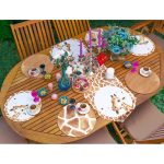 - SuplaRunnerSetRyl1-Gorsel-1 - Realhomes  Realhomes 6+1 Kahverengi Zürafa Özel Tasarımlı Dijital Baskılı Püsküllü Runner ve Yuvarlak Servis Altlığı & Supla Seti Realhomes