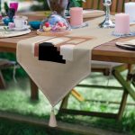 Realhomes 6+1 Bohem Tasarımlı Dijital Baskılı Özel Tasarım Püsküllü Runner ve Yuvarlak Servis Altlığı & Supla Seti Realhomes