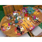 - SuplaRunnerSetRyl17-Gorsel-1 - Realhomes  Realhomes 6+1 Etnik Afrika Kadınlar Özel Tasarımlı Dijital Baskılı Püsküllü Runner ve Yuvarlak Servis Altlığı & Supla Seti Realhomes