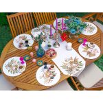 Realhomes 6+1 Sonbahar Temalı Kurumuş Yapraklar Özel Tasarımlı Püsküllü Runner ve Yuvarlak Servis Altlığı & Supla Seti Realhomes