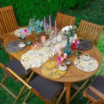 - SuplaRunnerSetRyl22-Gorsel - Realhomes  Realhomes 6+1 Renkli Zeminler Tropik Çiçekler Dijital Baskılı Püsküllü Runner ve Yuvarlak Servis Altlığı & Supla Seti Realhomes