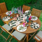 - SuplaRunnerSetRyl24-Gorsel - Realhomes Realhomes 6+1 Yeşil Tropik Yaprak Özel Tasarımlı Dijital Baskılı Püsküllü Runner ve Yuvarlak Servis Altlığı & Supla Seti Realhomes