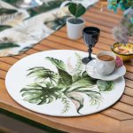 - SuplaRunnerSetRyl24-Gorsel-3 - Realhomes Realhomes 6+1 Yeşil Tropik Yaprak Özel Tasarımlı Dijital Baskılı Püsküllü Runner ve Yuvarlak Servis Altlığı & Supla Seti Realhomes