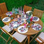 - SuplaRunnerSetRyl26-Gorsel - Realhomes  Realhomes 6+1 Eflatun Renkli Gül Tasarımlı Dijital Baskılı Modern Püsküllü Runner ve Yuvarlak Servis Altlığı & Supla Seti Realhomes