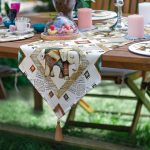 Realhomes 6+1 Etnik İskandinav Motifli Fil Tasarımlı Modern Püsküllü Runner ve Yuvarlak Servis Altlığı & Supla Seti Realhomes