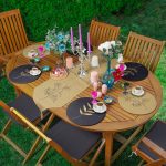 Realhomes 6+1 Lacivert Hardal Çiçek Figürlü Özel Tasarım Dekoratif Püsküllü Runner ve Yuvarlak Servis Altlığı & Supla Seti Realhomes