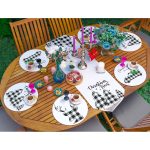 - SuplaRunnerSetRyl46-Gorsel-1 - Realhomes  Realhomes 6+1 Siyah Beyaz Ekose Motifli Christmas Temalı Modern Püsküllü Runner ve Yuvarlak Servis Altlığı & Supla Seti Realhomes