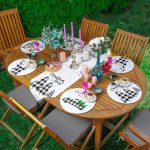 - SuplaRunnerSetRyl46-Gorsel - Realhomes  Realhomes 6+1 Siyah Beyaz Ekose Motifli Christmas Temalı Modern Püsküllü Runner ve Yuvarlak Servis Altlığı & Supla Seti Realhomes