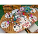 - SuplaRunnerSetRyl47-Gorsel-1 - Realhomes  Realhomes 6+1 Onedraw Temalı Dijital Baskılı Dekoratif Püsküllü Runner ve Yuvarlak Servis Altlığı & Supla Seti Realhomes