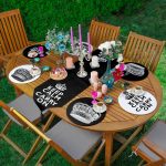 Realhomes 6+1 Siyah Beyaz Temalı Kral Tacı Tasarımlı Dijital Baskılı Püsküllü Runner ve Yuvarlak Servis Altlığı & Supla Seti Realhomes